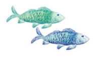 Lucite Holder with Notes - Double Fish