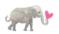 Lucite Holder with Notes - Elephant with Heart
