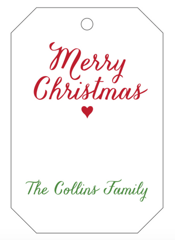 Letterpress Tag Holiday- T87 Merry Christmas