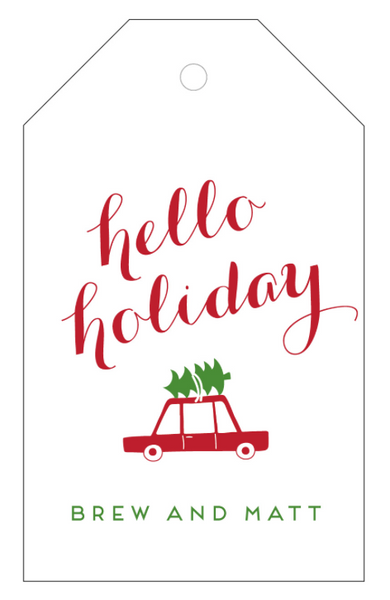 Letterpress Tag Holiday- T192