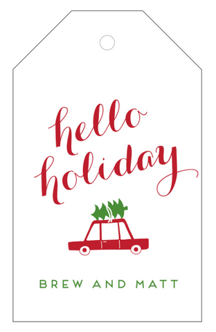 Letterpress Tag Holiday- T192