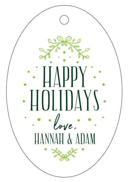 Letterpress Tag Holiday- T203 Happy Holidays