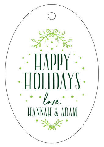 Letterpress Tag Holiday- T203 Happy Holidays