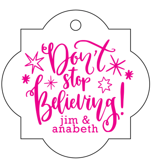 Letterpress Tag Holiday- T279 Don't Stop Believing