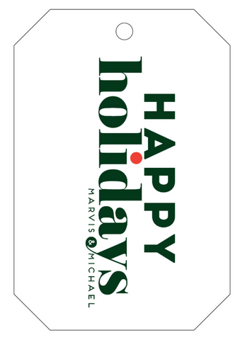 Letterpress Tag Holiday- T40 Happy Holidays