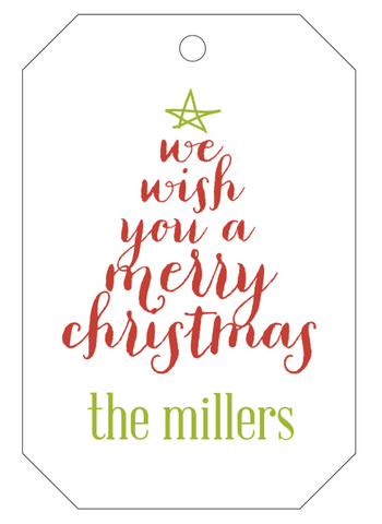Letterpress Tag Holiday- T48 We Wish You A Merry Christmas