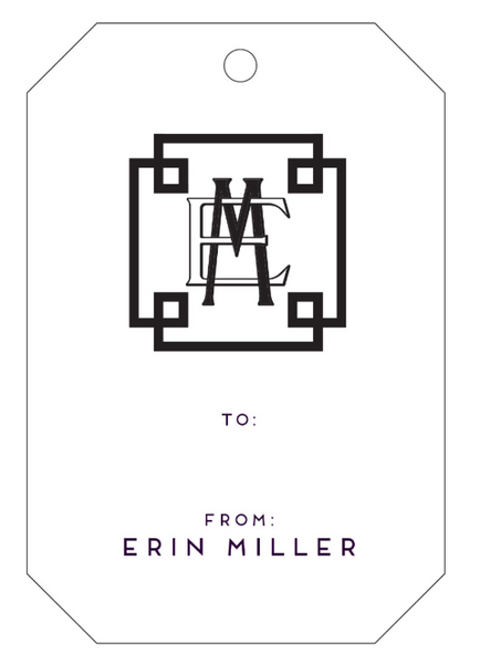 Letterpress Tag - T55 Monogram
