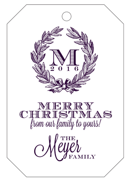Letterpress Tag Holiday- T59