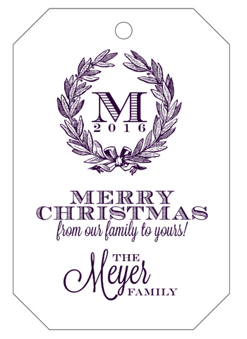 Letterpress Tag Holiday- T59