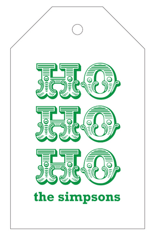 Letterpress Tag Holiday- T65 Ho Ho Ho