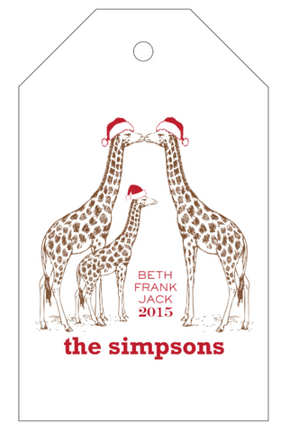 Letterpress Tag Holiday- T66 Giraffes