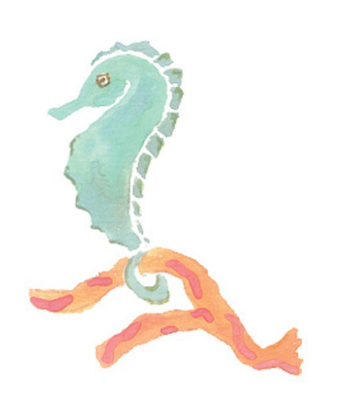 Lucite Holder with Notes - Seahorse