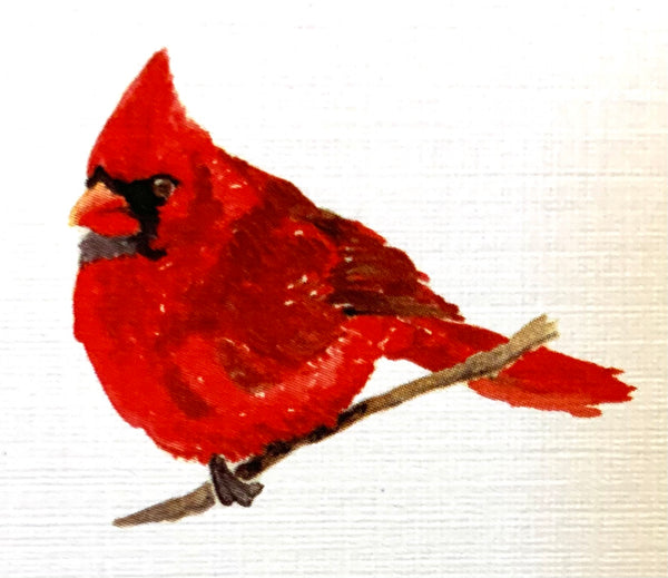 Lucite Holder with Notes - Red Cardinal