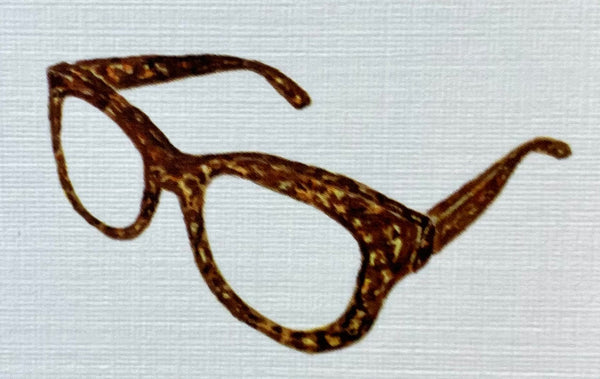 Lucite Holder with Notes - Tortoise Shell Glasses