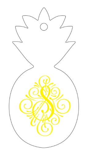 Letterpress Tag - T219 Pineapple Monogram