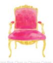 Lucite Holder with Notes - Chair Hot Pink