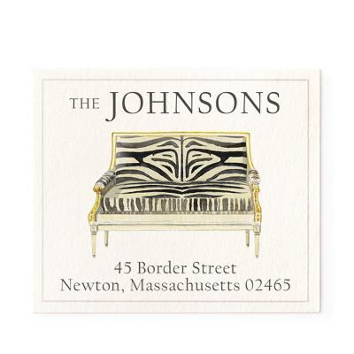 Return Address Label - Zebra Settee