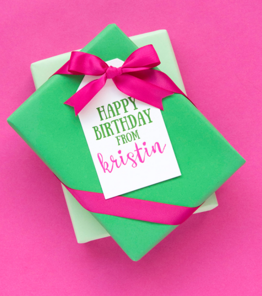 Letterpress Tag - T5 Happy Birthday