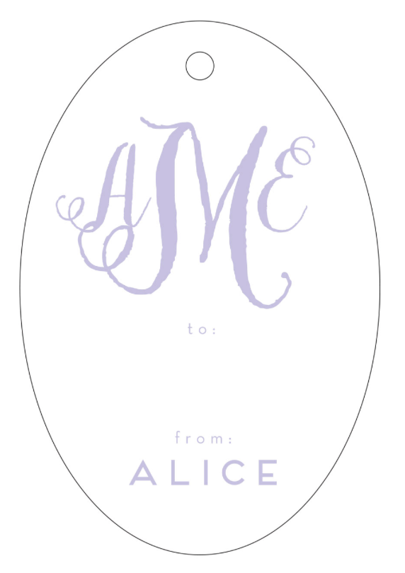 Letterpress Tag - T11 Script Monogram