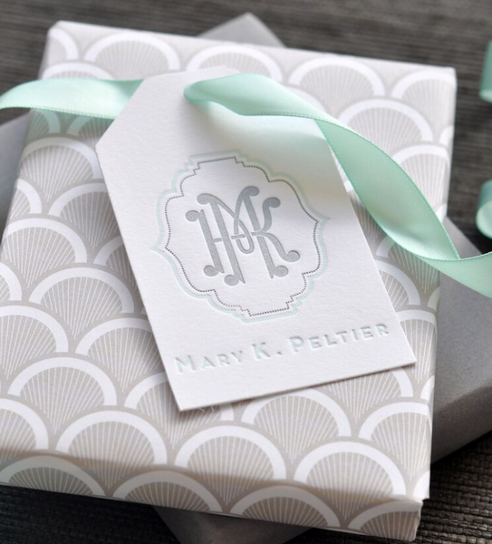 Letterpress Tag - T6 Two Letter Monogram
