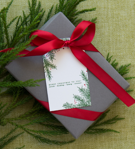 Letterpress Tag Holiday- T99