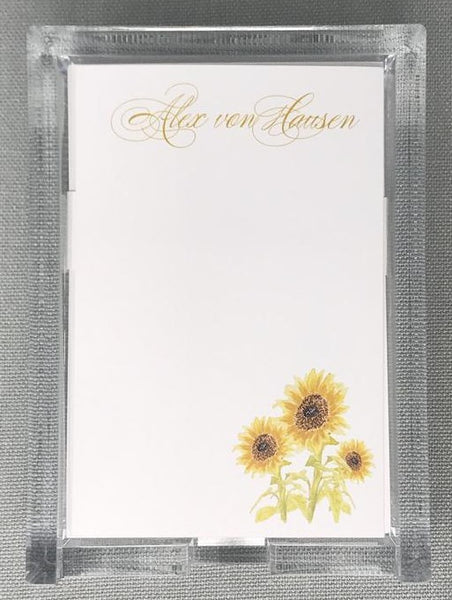 Lucite Holder with Notes - Sunflowers