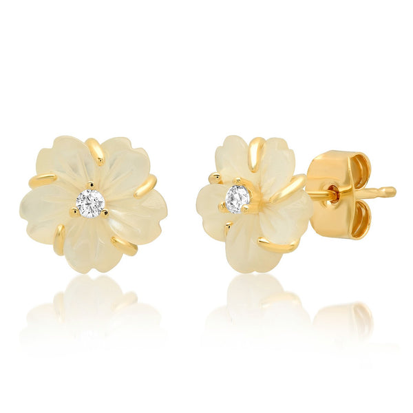 E/R Mother of Pearl Floral Stud
