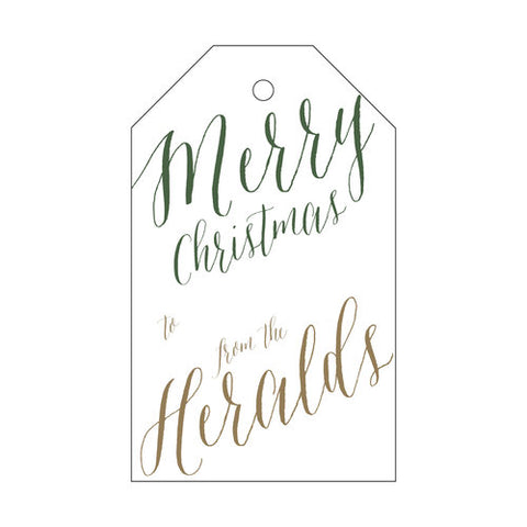 Letterpress Tag Holiday- T115 Merry Christmas