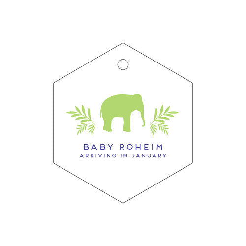 Letterpress Tag - T124 Baby Elephant