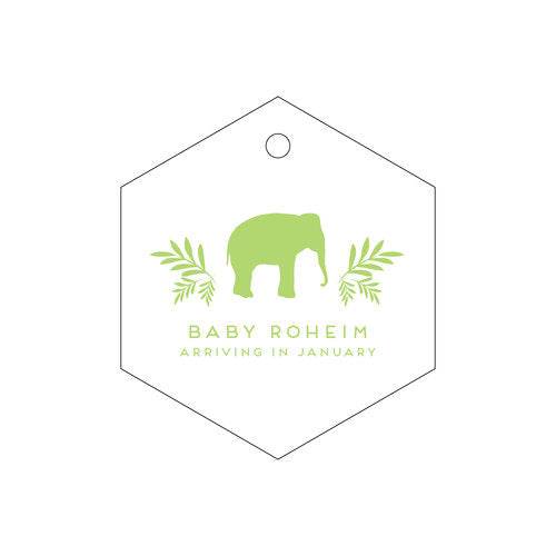 Letterpress Tag - T124 Baby Elephant