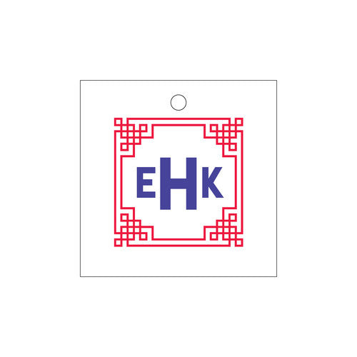 Letterpress Tag - T225 Lattice Monogram