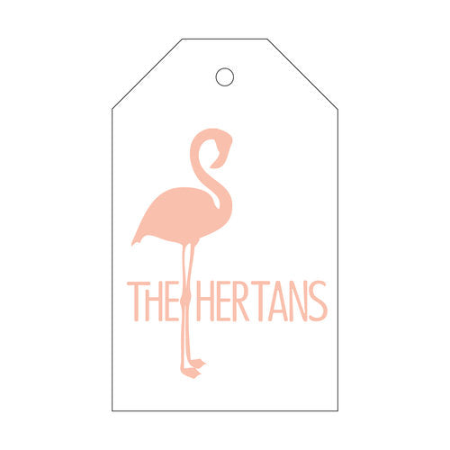 Letterpress Tag - T24 Flamingo