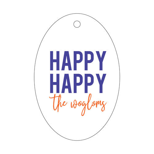 Letterpress Tag - T265 Happy Happy