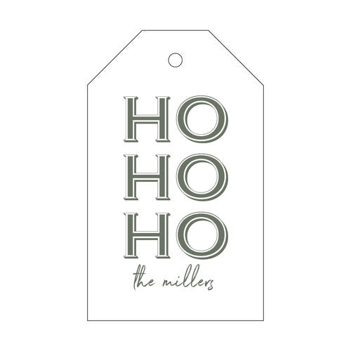 Letterpress Tag Holiday- T287 HO HO HO