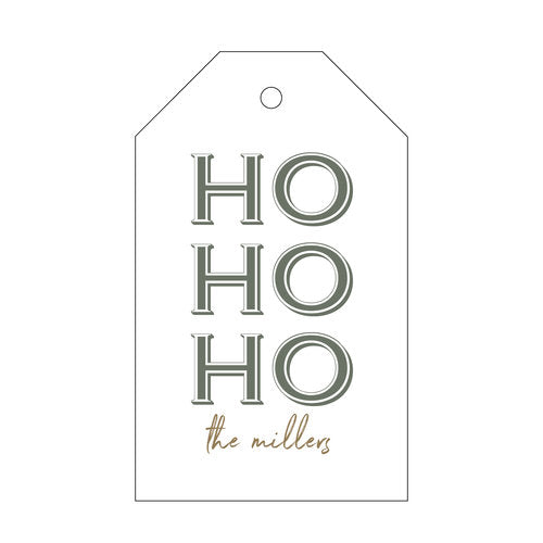 Letterpress Tag Holiday- T287 HO HO HO