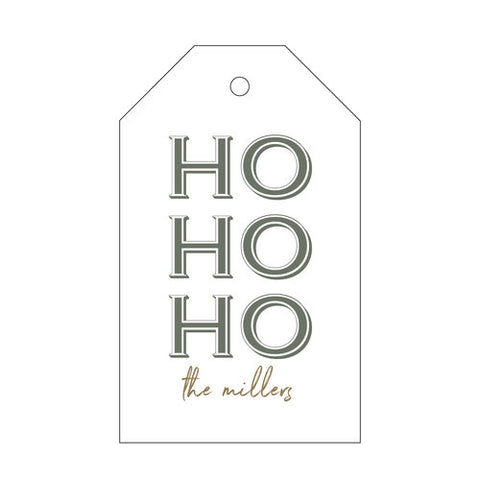 Letterpress Tag Holiday- T287 HO HO HO
