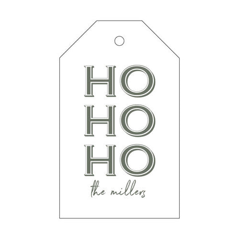 Letterpress Tag Holiday- T287 HO HO HO