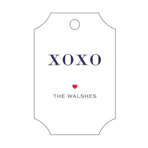 Letterpress Tag - T395 XOXO Heart