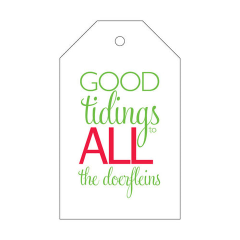 Letterpress Tag Holiday- T63 Good Tidings to All