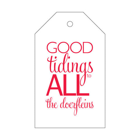 Letterpress Tag Holiday- T63 Good Tidings to All