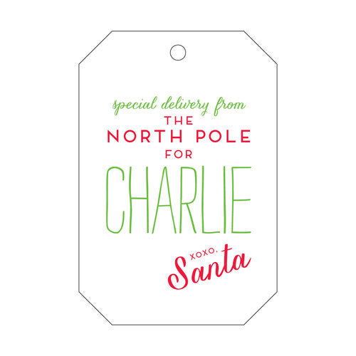 Letterpress Tag Holiday- T6 North Pole