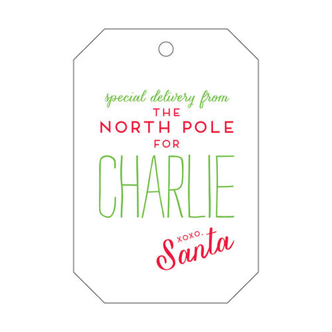 Letterpress Tag Holiday- T6 North Pole