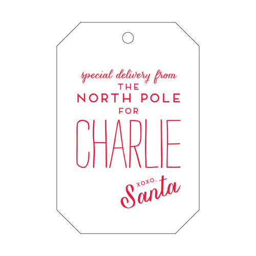 Letterpress Tag Holiday- T6 North Pole