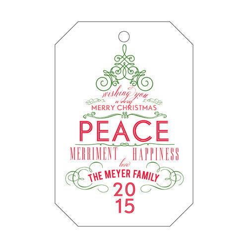 Letterpress Tag Holiday- T69