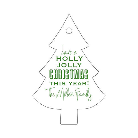 Letterpress Tag Holiday- T96 Holly Jolly