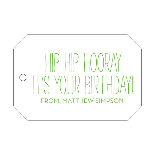 Letterpress Tag - T9 Hip Hip Hooray