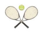 Lucite Holder with Notes - Tennis Racquets