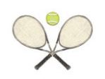 Lucite Holder with Notes - Tennis Racquets