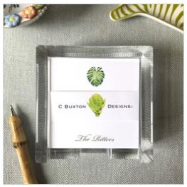 Lucite Holder with Notes - Butterfly Red