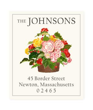 Return Address Label - Begonia Bouquet